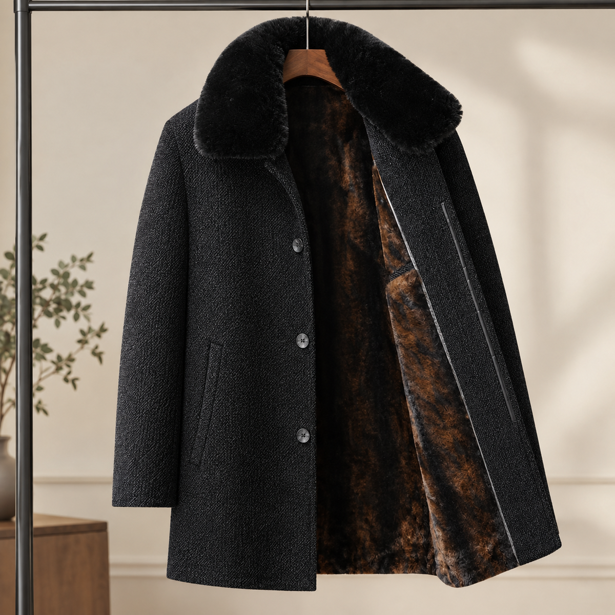 Herbert-York Plush Collar Coat