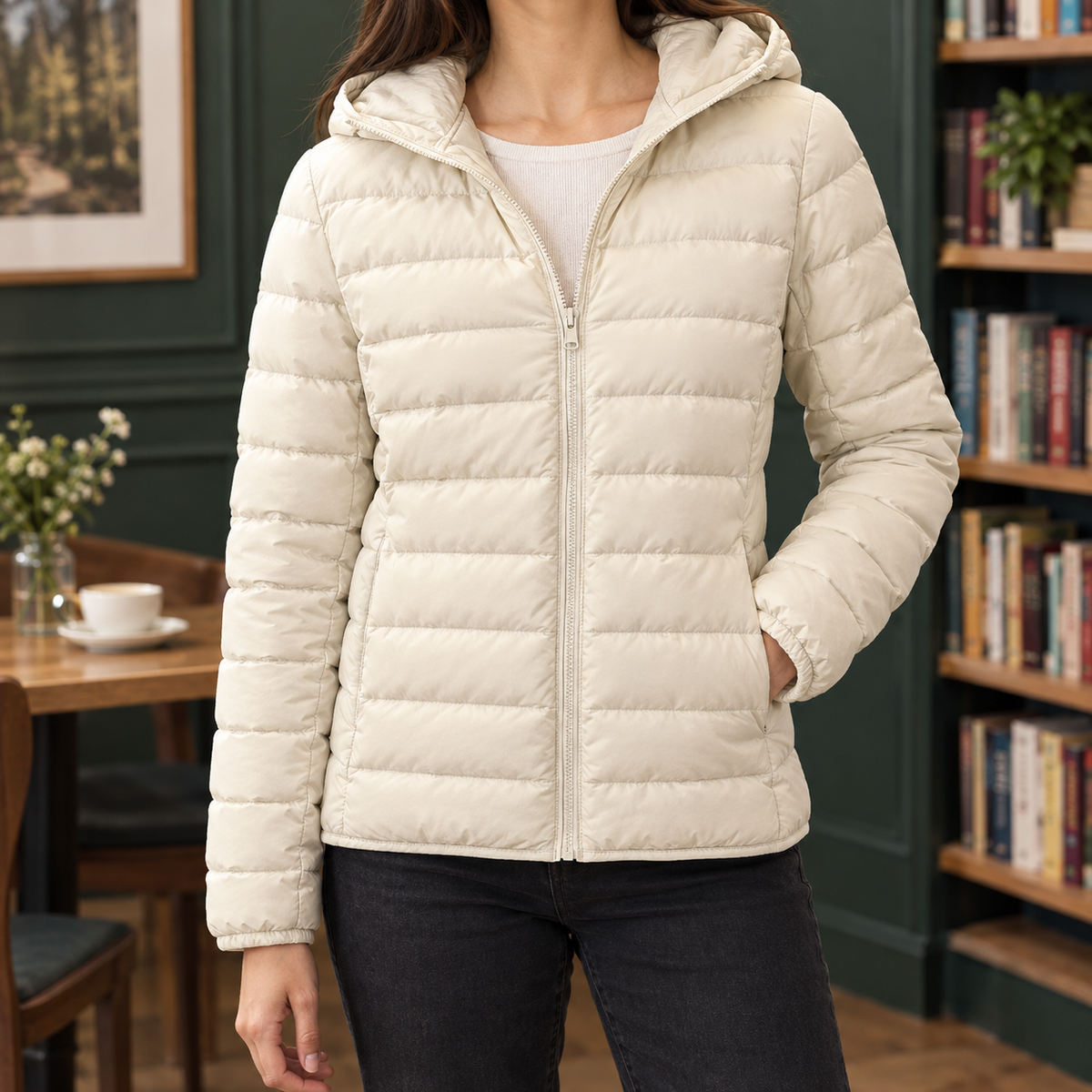 Adriana-Skye Cashmere-Feel Puffer Jacket