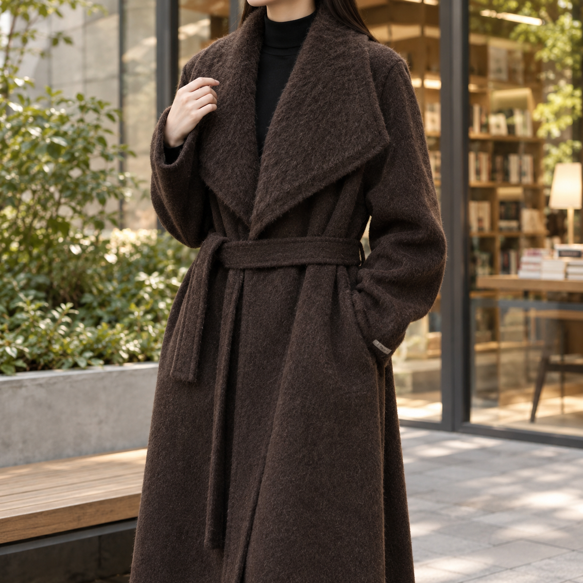 Francesca-Faye Belted Wool Coat