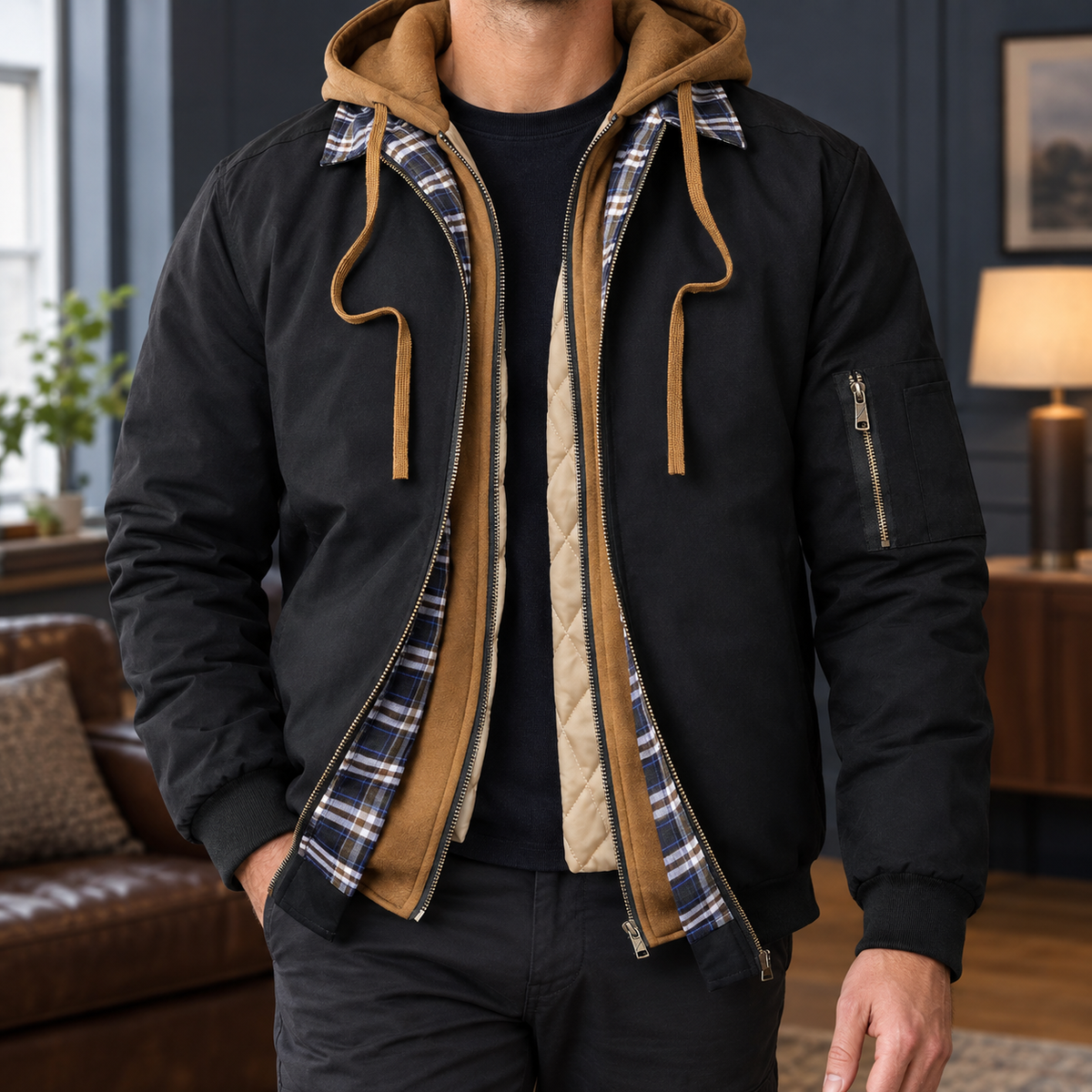 Liam Layered Bomber Jacket