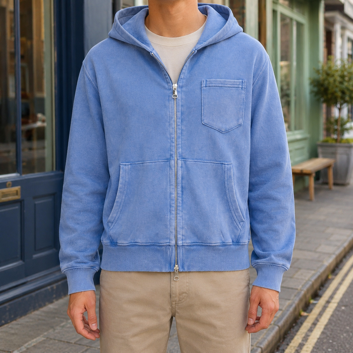Mortimer Washed Zip Hoodie