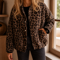 Sabina Leopard Bomber Jacket