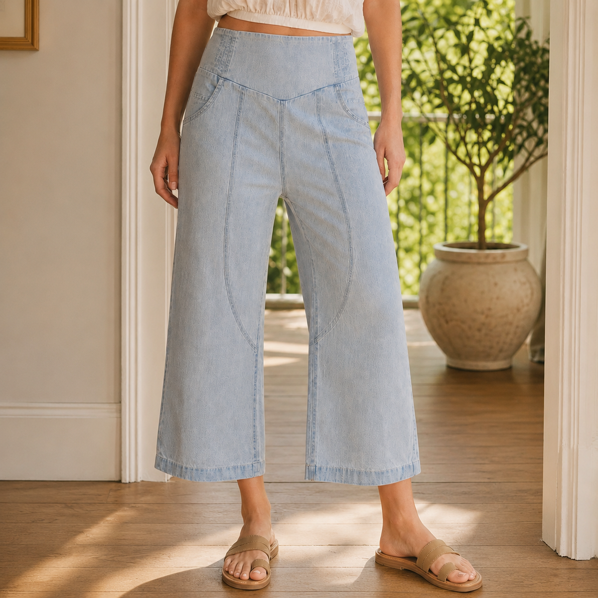 Meredith-Elise Curved Seam Pants