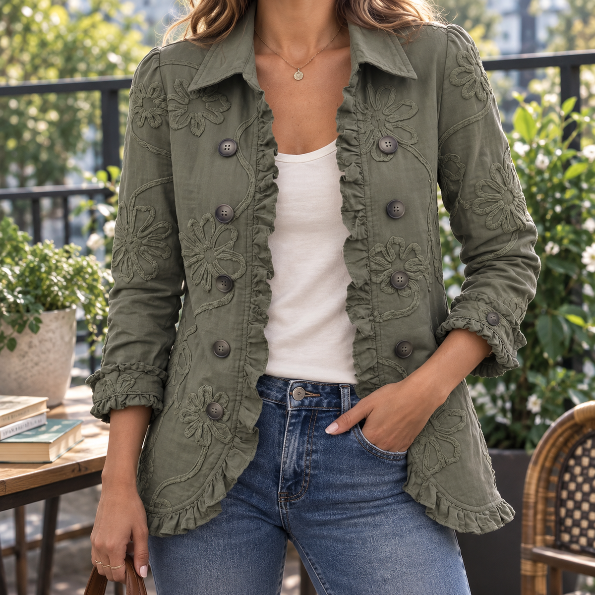 Valentina-Eve Tonal Floral Jacket