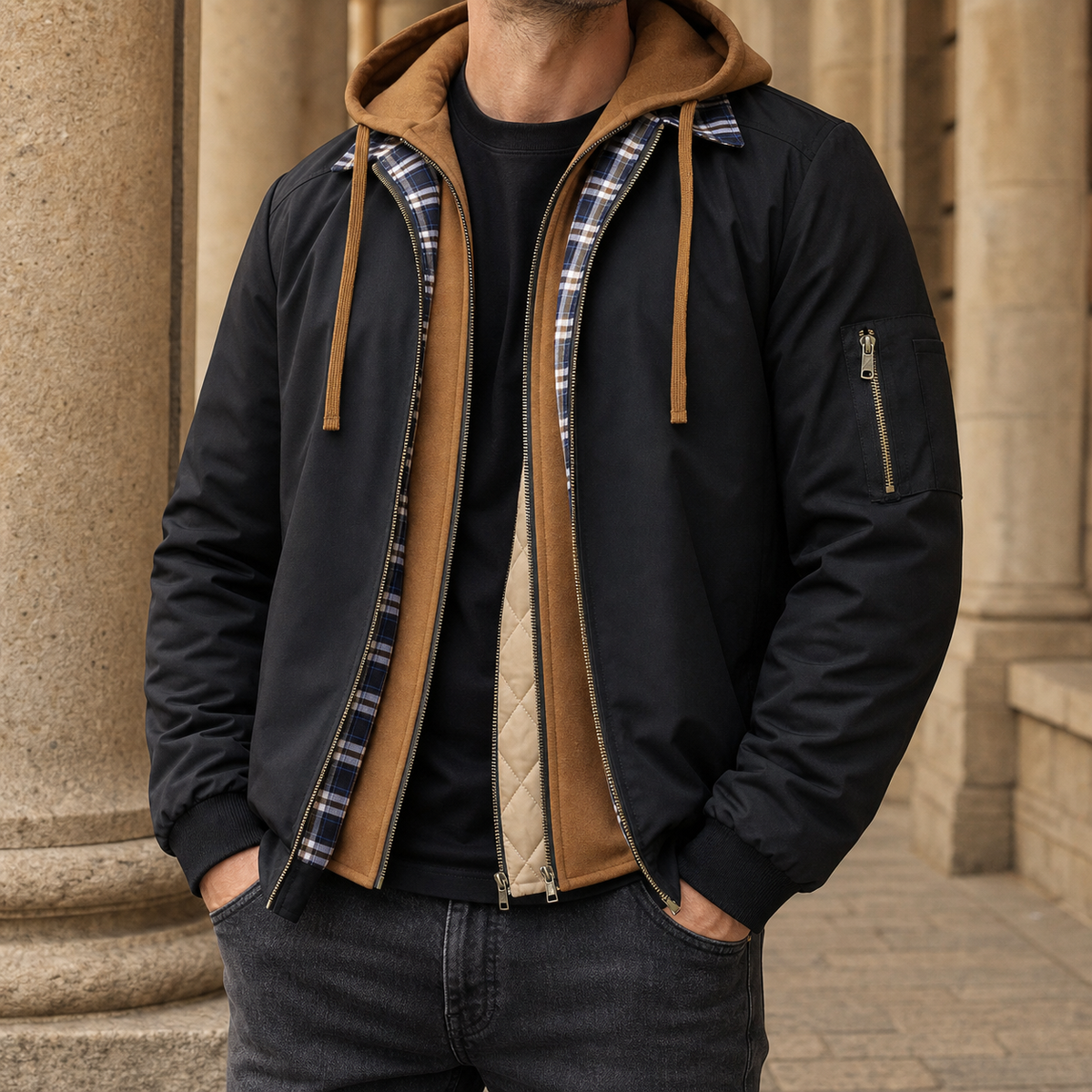 Rafferty-Wren Layered Bomber Jacket