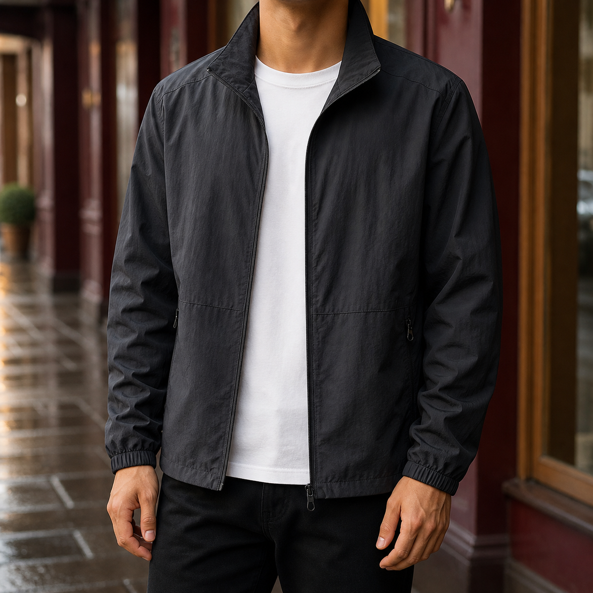 Matthias-Grant Stand Collar Jacket