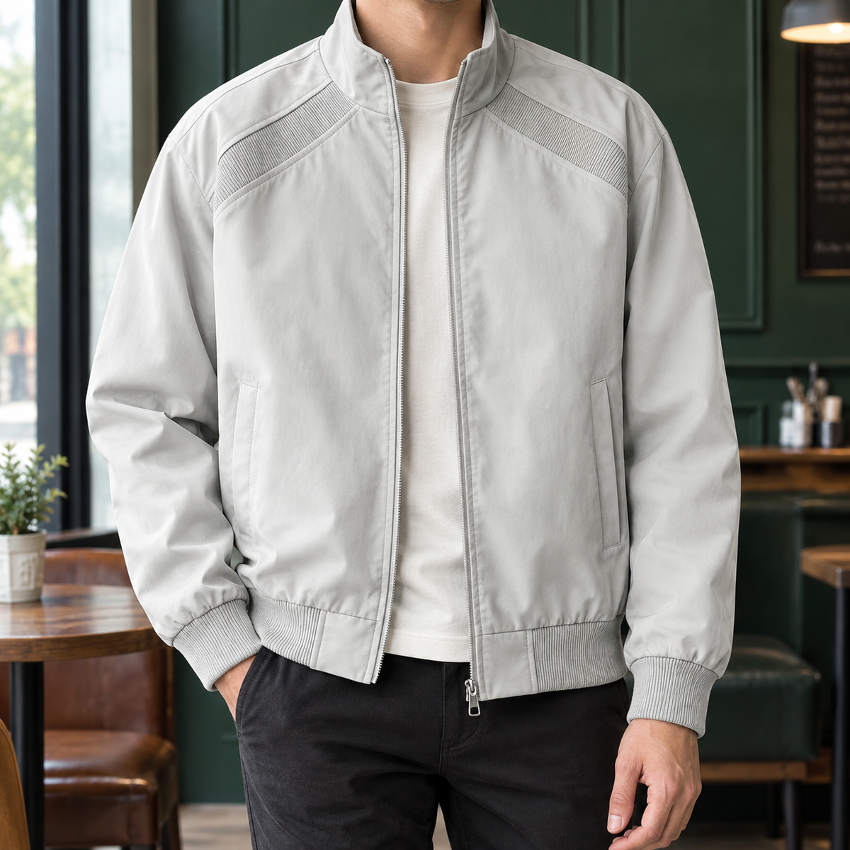 Ernest-Miles Ribbed Panel Jacket