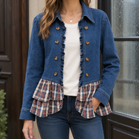 Salome-June Plaid Ruffle Jacket