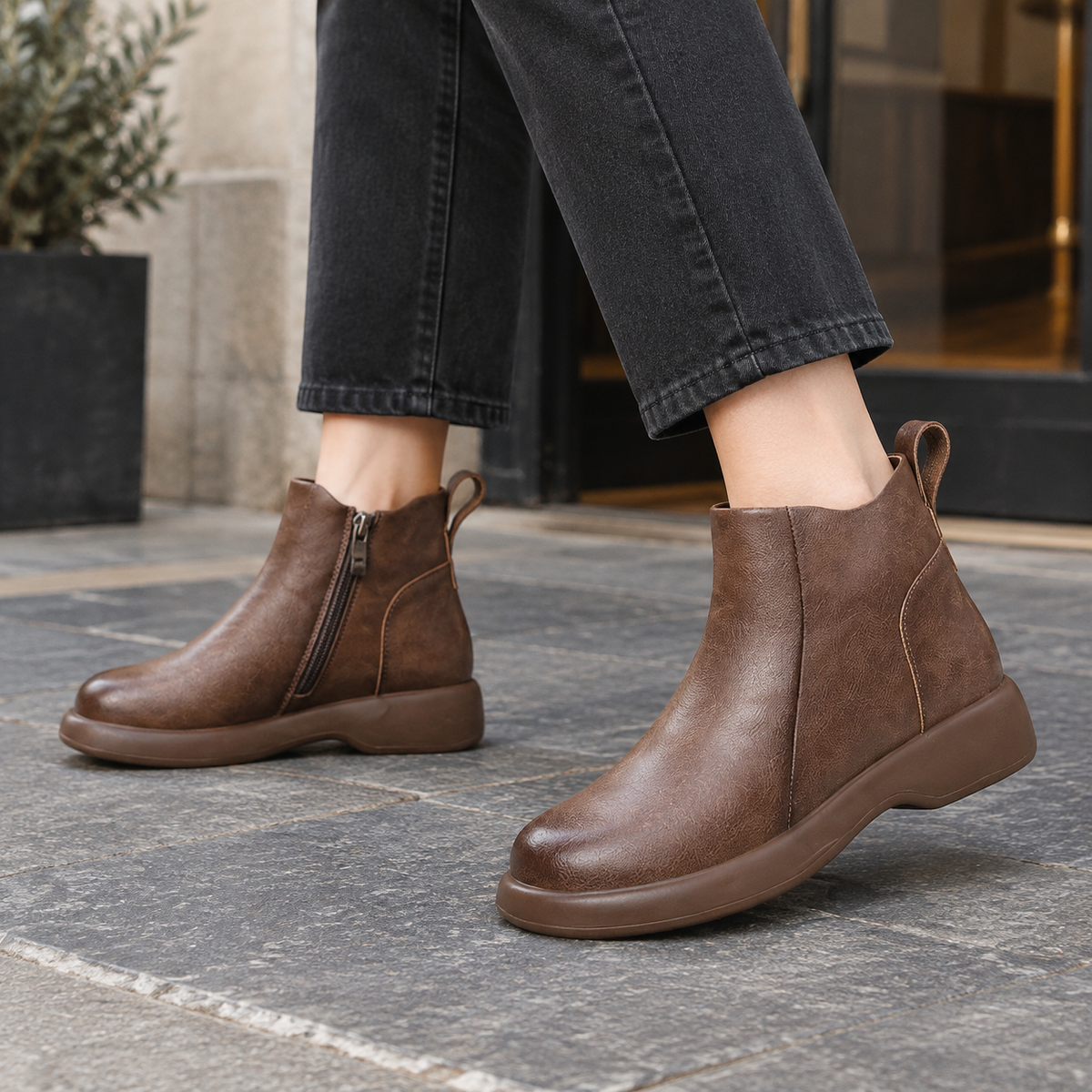 Mazzanti Faux Leather Ankle Boots
