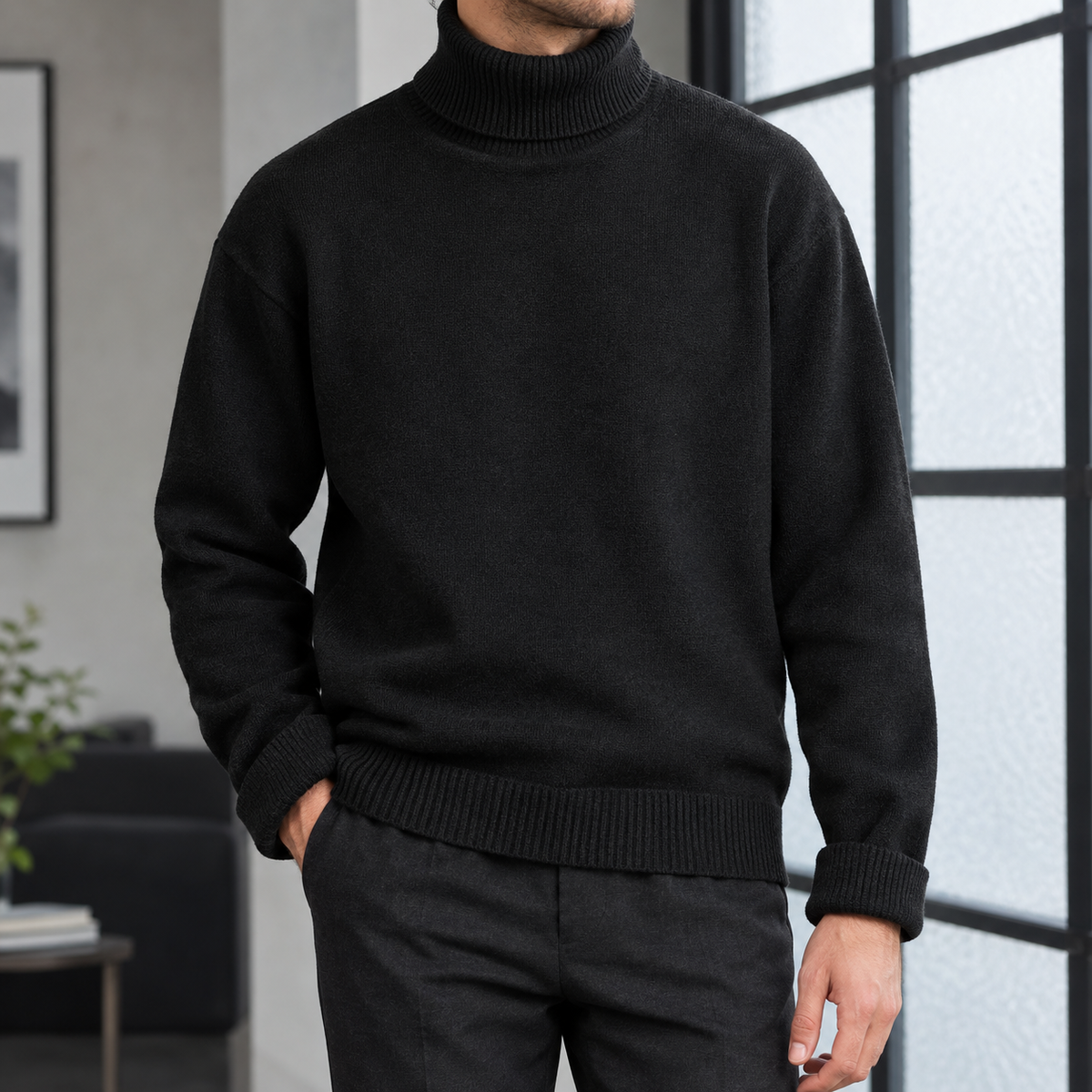 Zane-Miles Ribbed Turtleneck Sweater