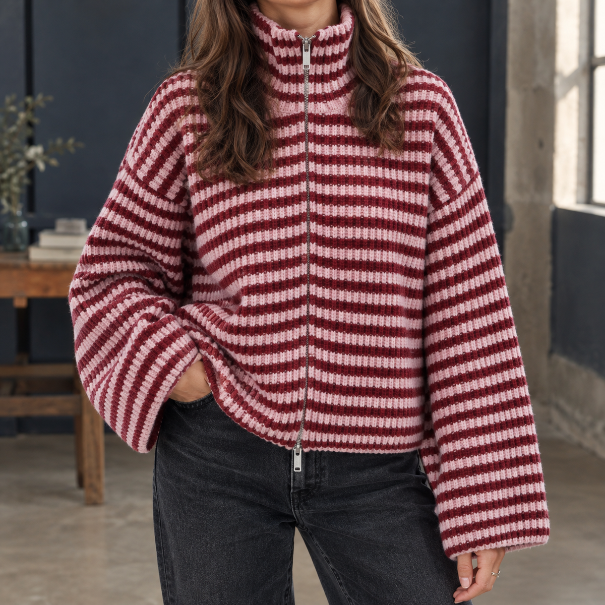Olive Ribbed Sweater
