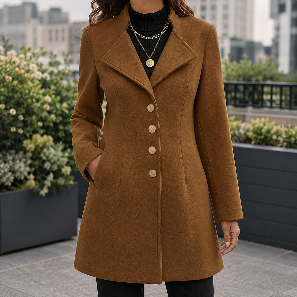 Giselle-Grace Wide Collar Coat