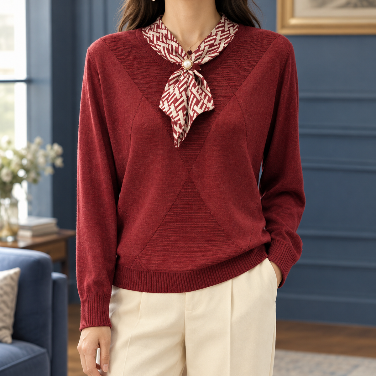 Doverton Scarf Neck Sweater