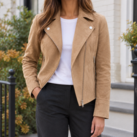 Francesca-Mae Faux Suede Biker Jacket