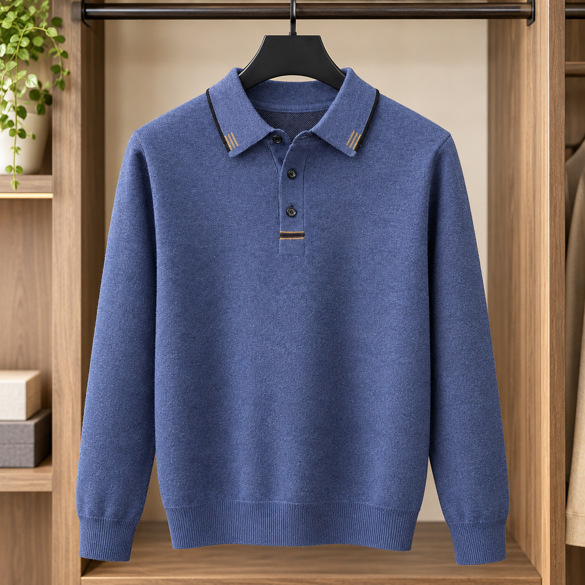 Brett Tipped Polo Sweater