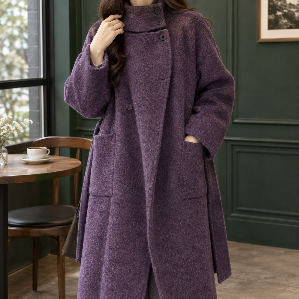 Katrina-Pearl Cashmere-Feel Coat