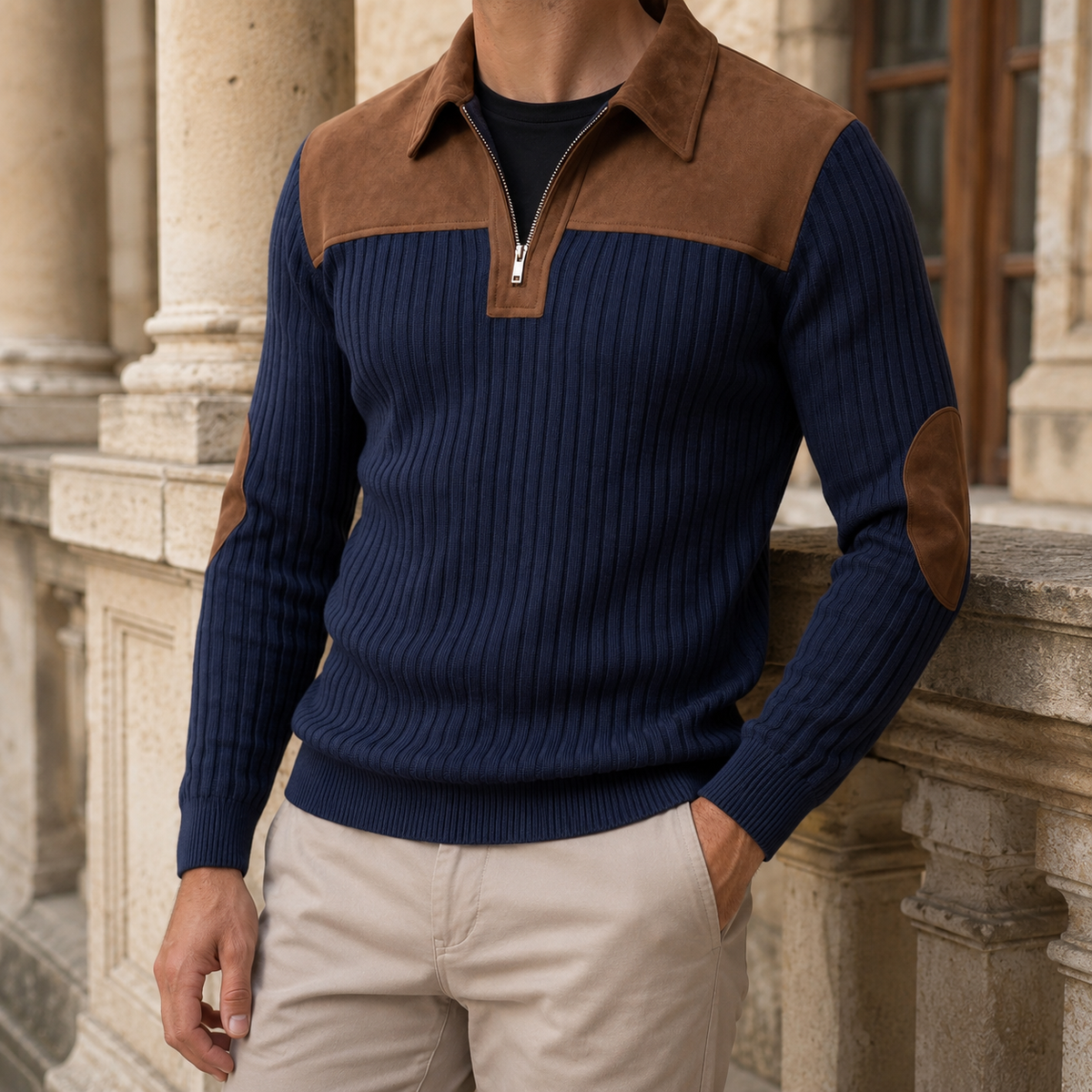 Marcel-Rhys Quarter Zip Sweater
