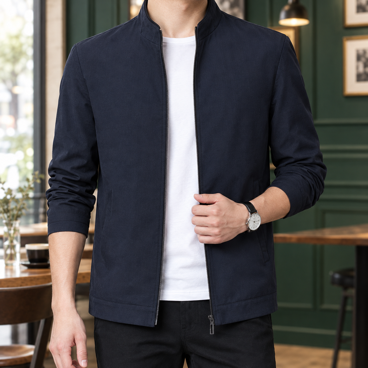 Armand-Miles Stand Collar Jacket