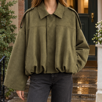 Katherine-Jane Faux Suede Bomber Jacket