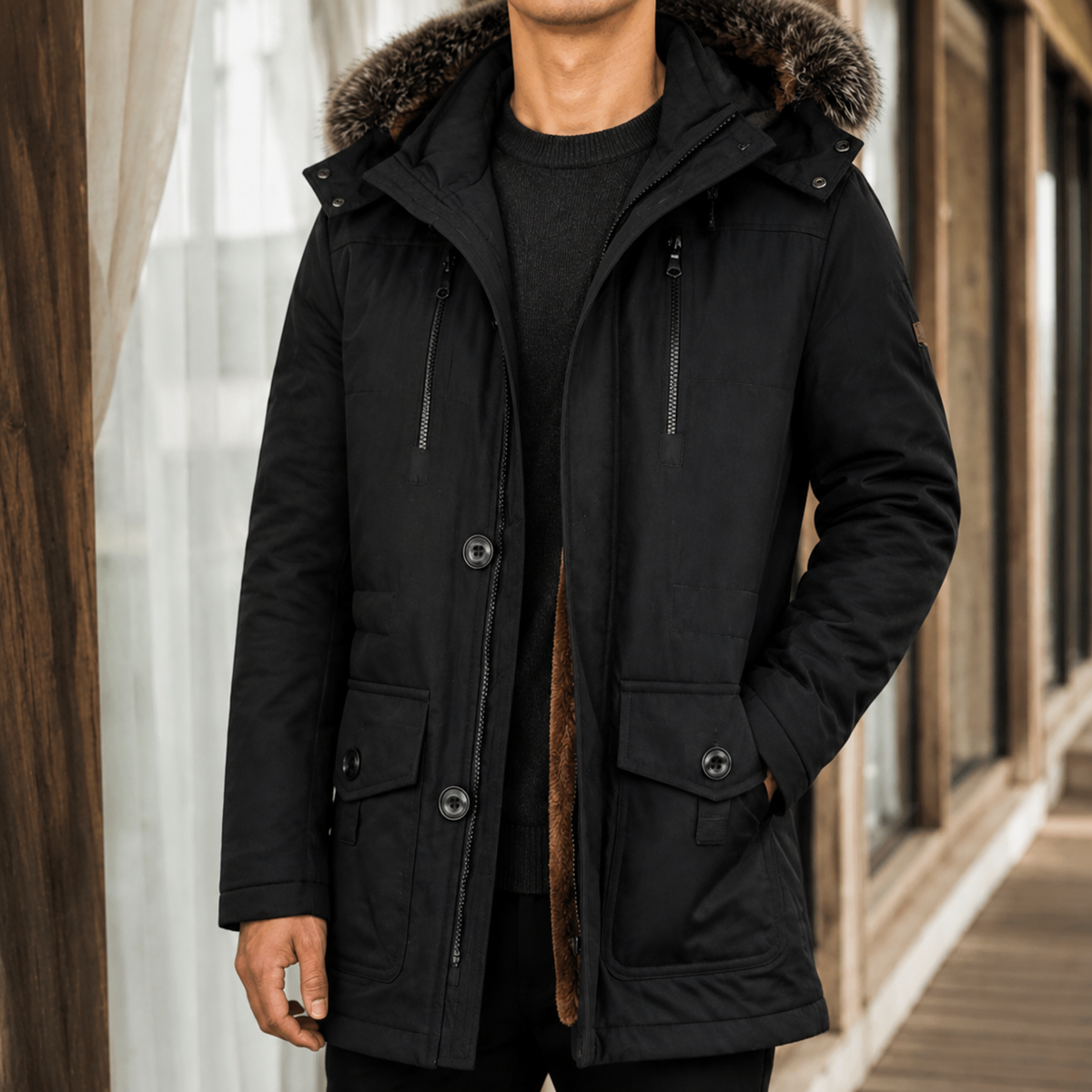 Byron-Tate Hooded Overcoat