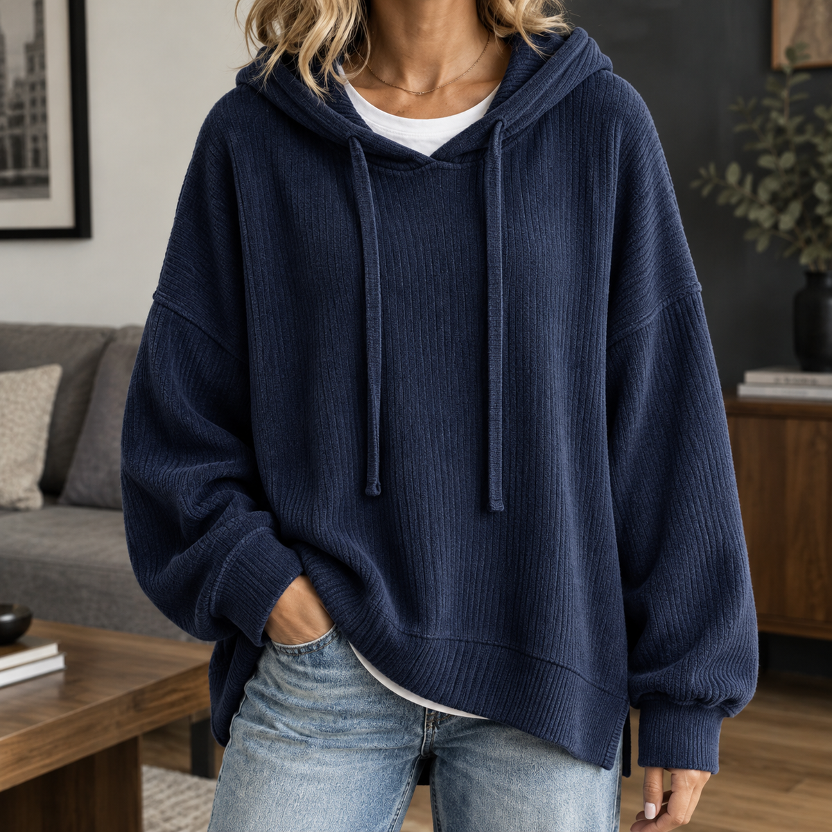 Tara Ribbed Hoodie