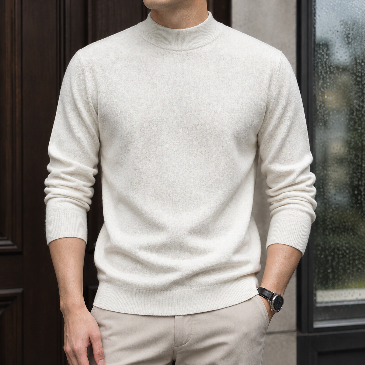 August-Rhys Mock Neck Sweater