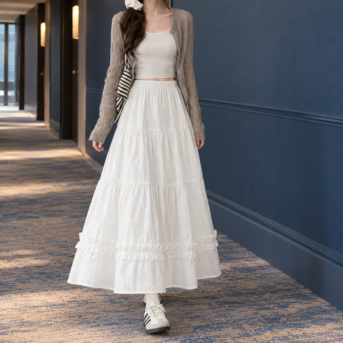 Griselda-Elise Tiered Maxi Skirt