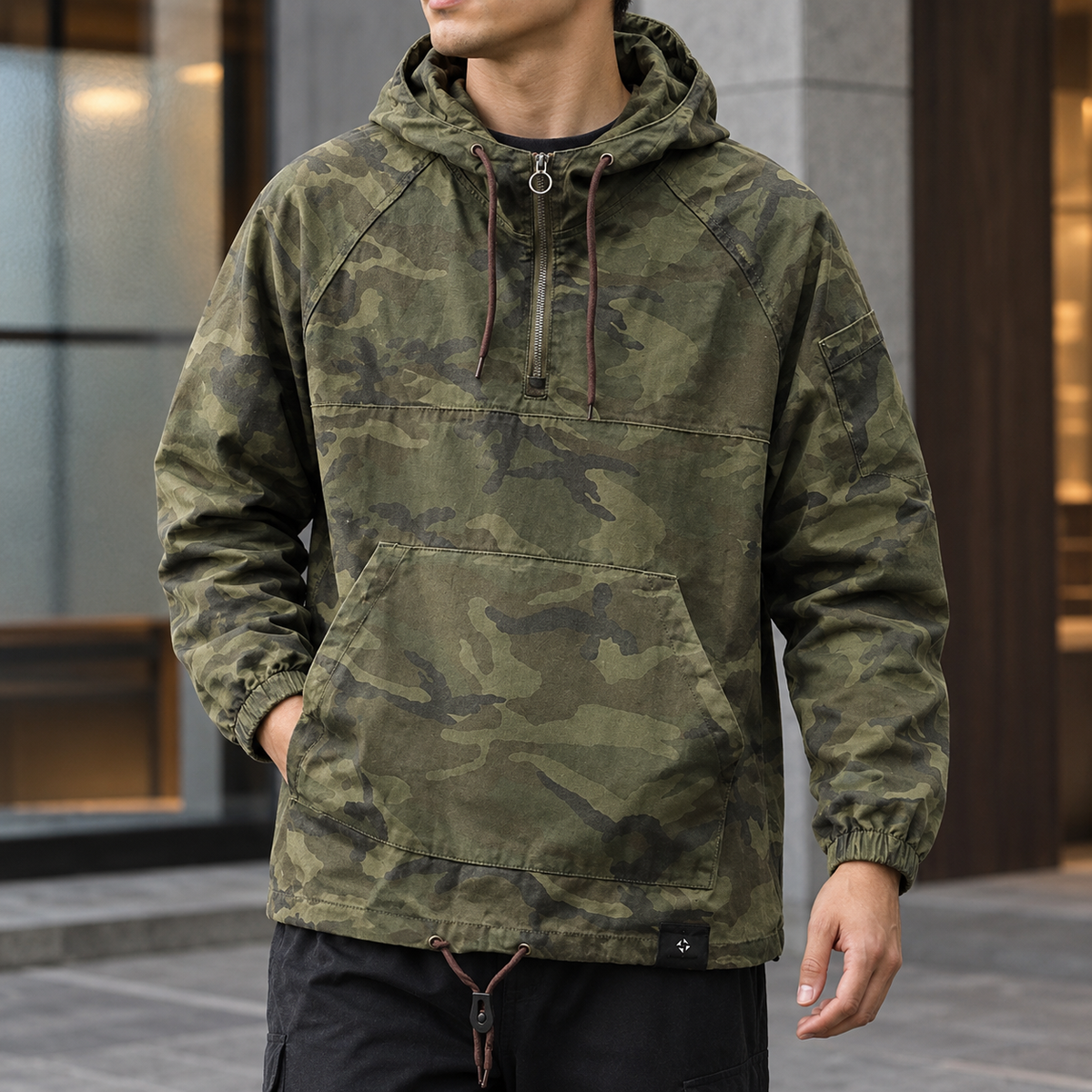 Carter-Grey Camouflage Anorak