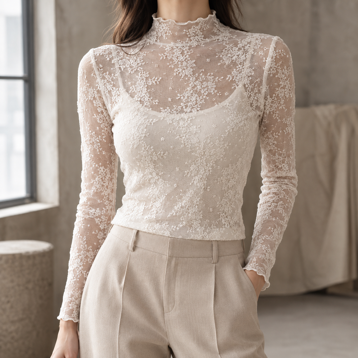 Anouk-Faye Mock Neck Top