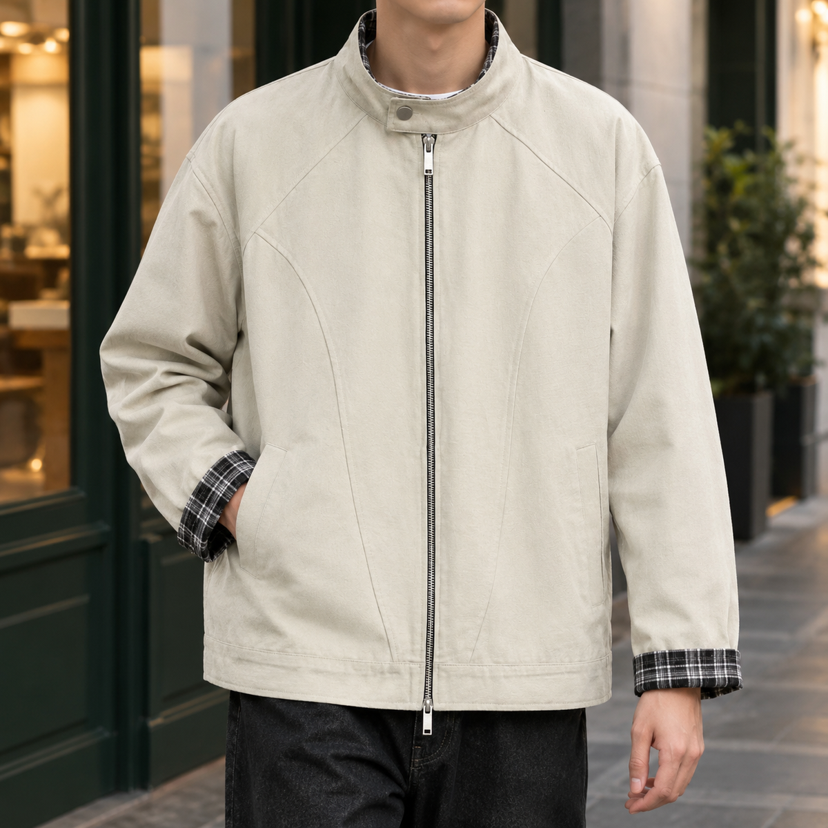 Samson-Rhys Stand Collar Jacket