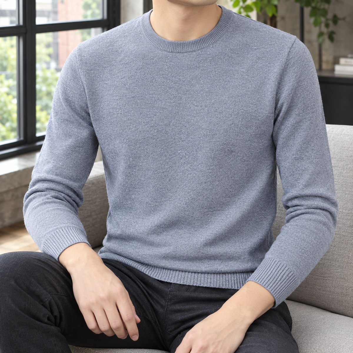 Edmund-Stone Crew Neck Sweater