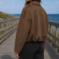 Bernadette-Skye Faux Suede Bomber Jacket