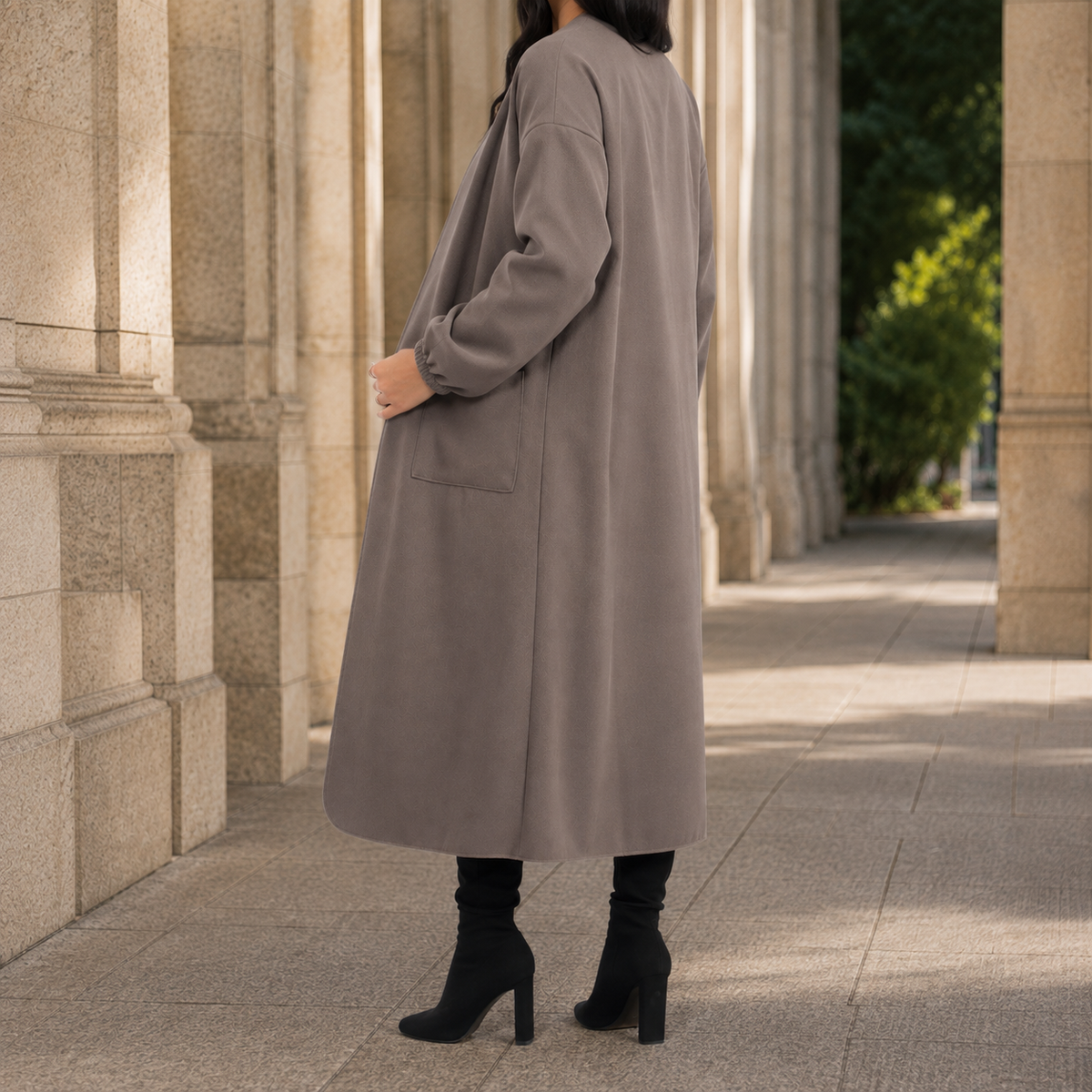 Portia-Sage Waterfall Coat