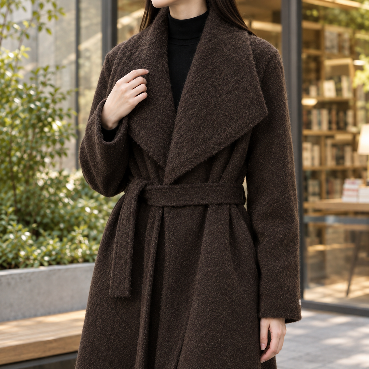 Francesca-Faye Belted Wool Coat
