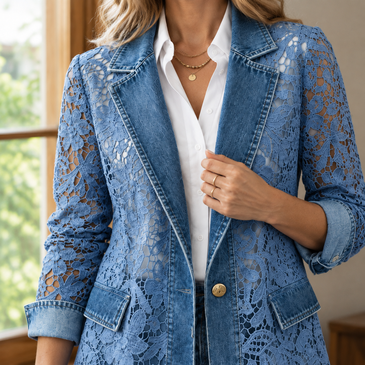 Carmen-Elise Lace Panel Jacket