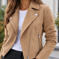 Francesca-Mae Faux Suede Biker Jacket