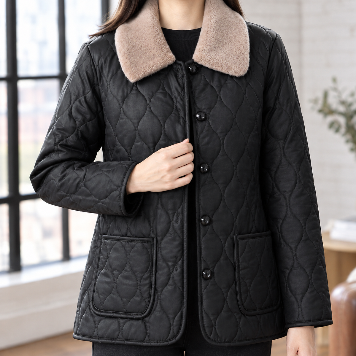 Ghislaine-Sage Quilted Jacket