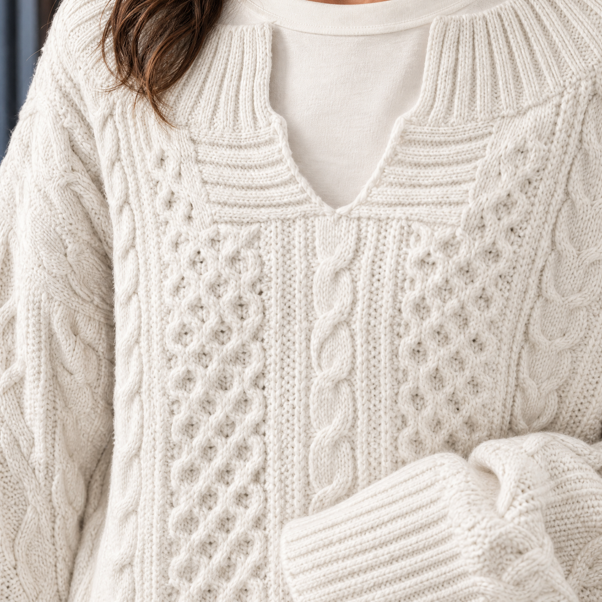 Fernanda-Pearl Cable Sweater