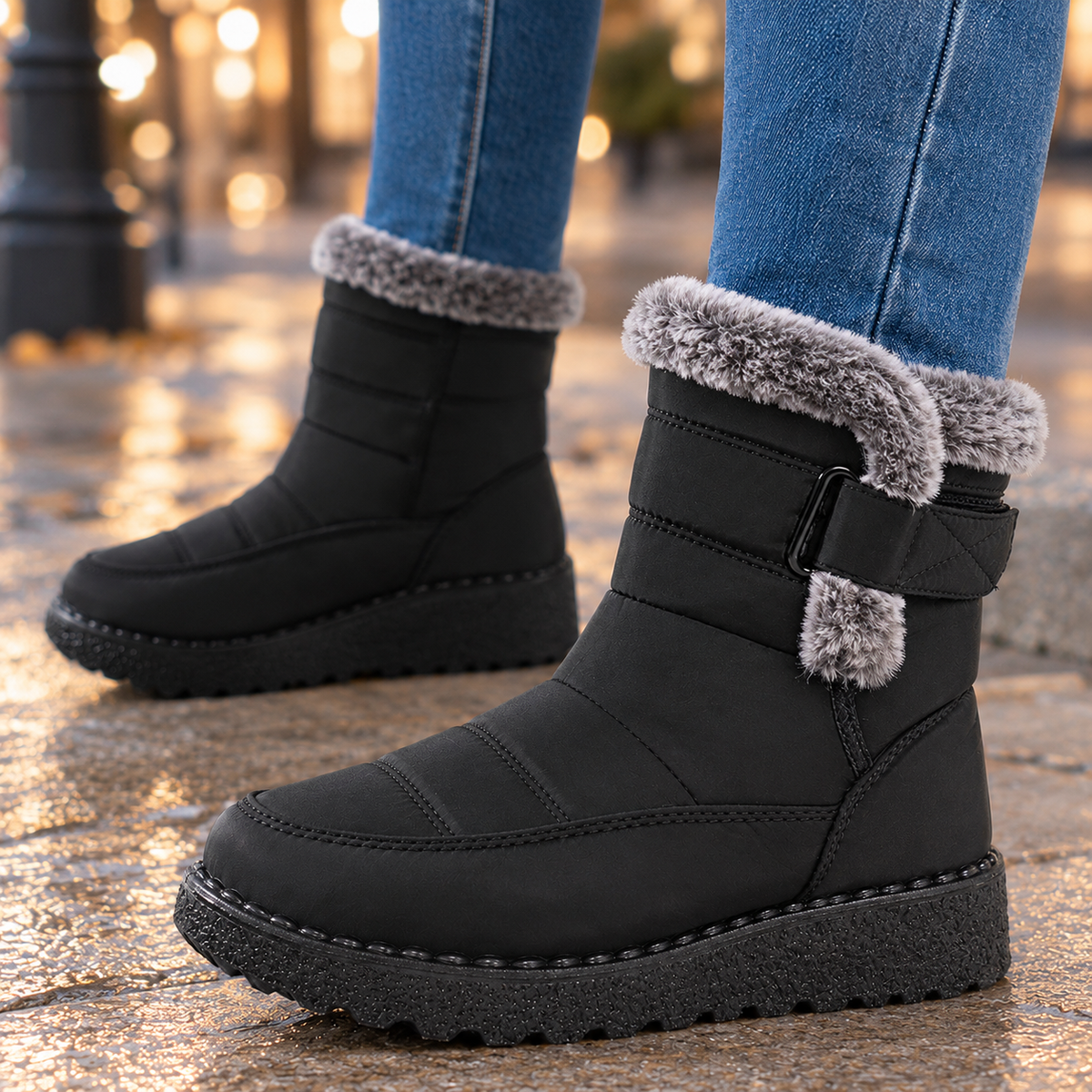 Lucania-Roma Faux Fur-Trim Boots