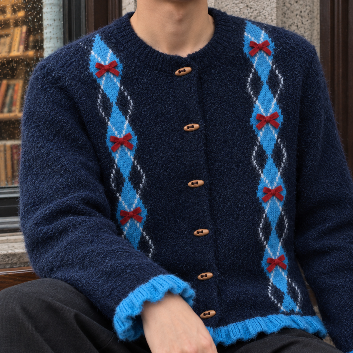 Jasper-Stone Bow Cardigan