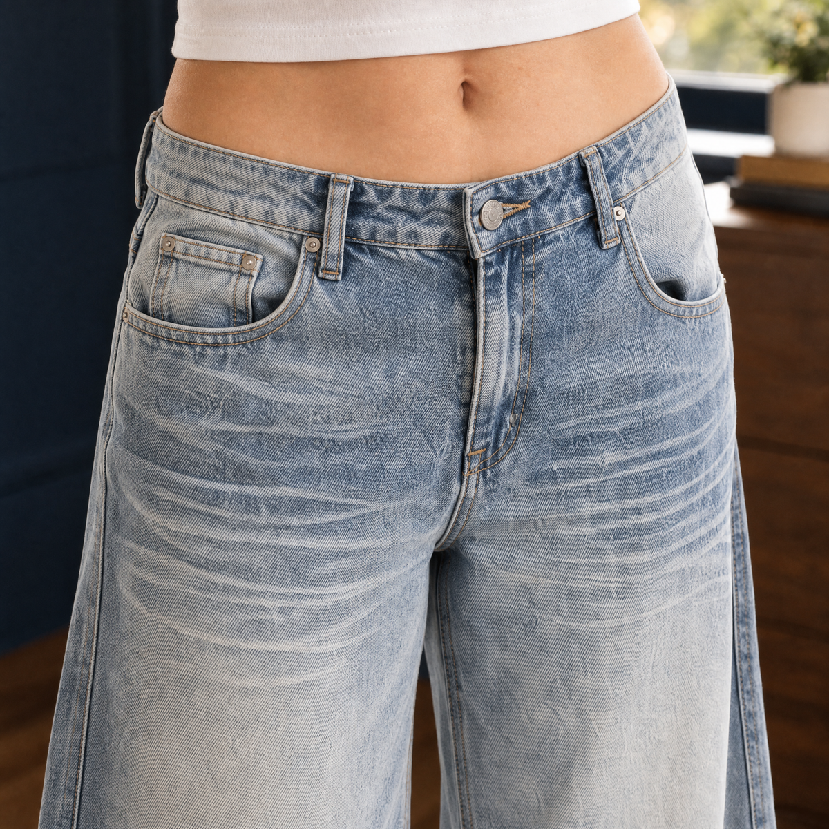 Talia-Sage Wide-Leg Jeans