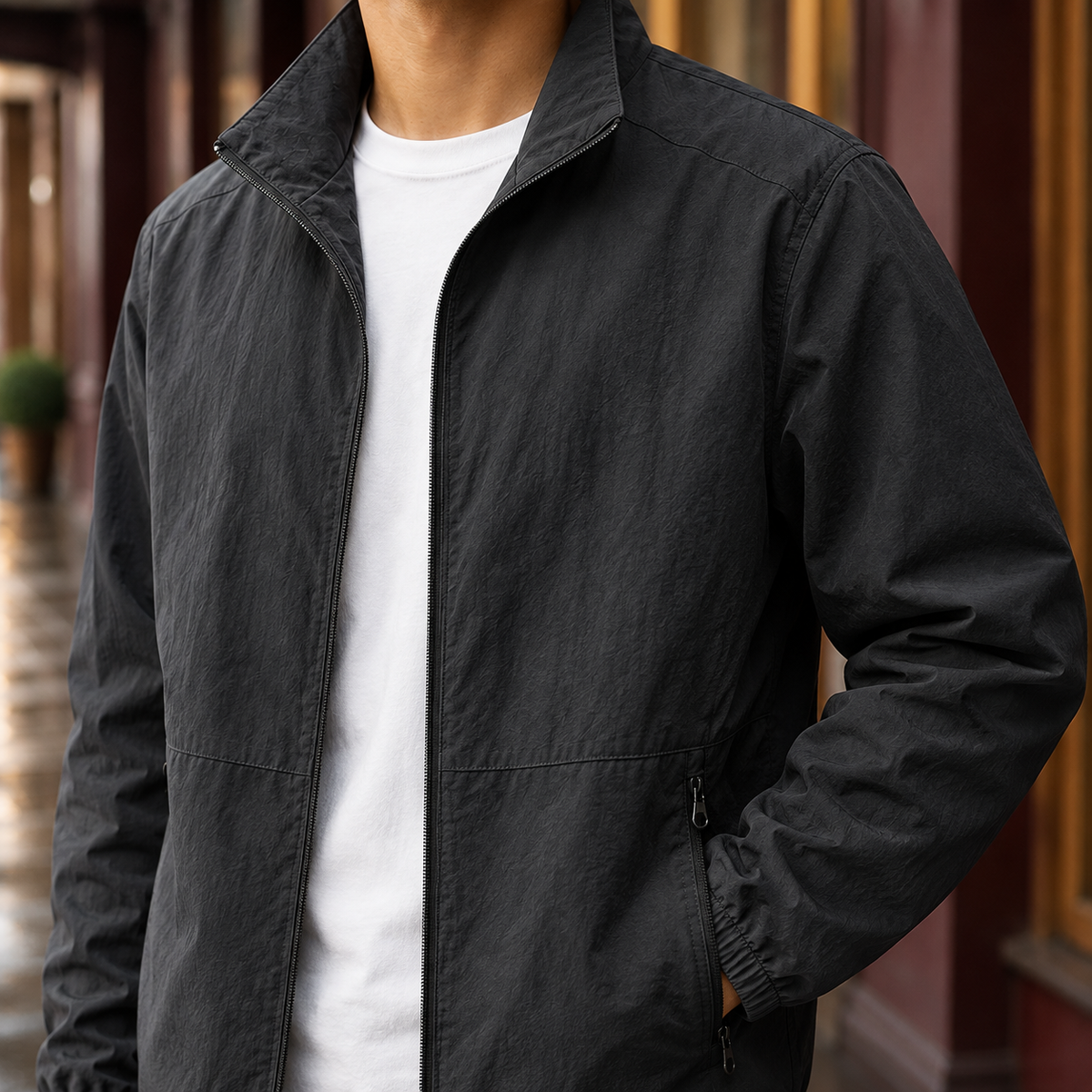 Matthias-Grant Stand Collar Jacket