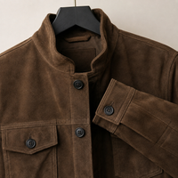 Florian-Grey Faux Suede Jacket