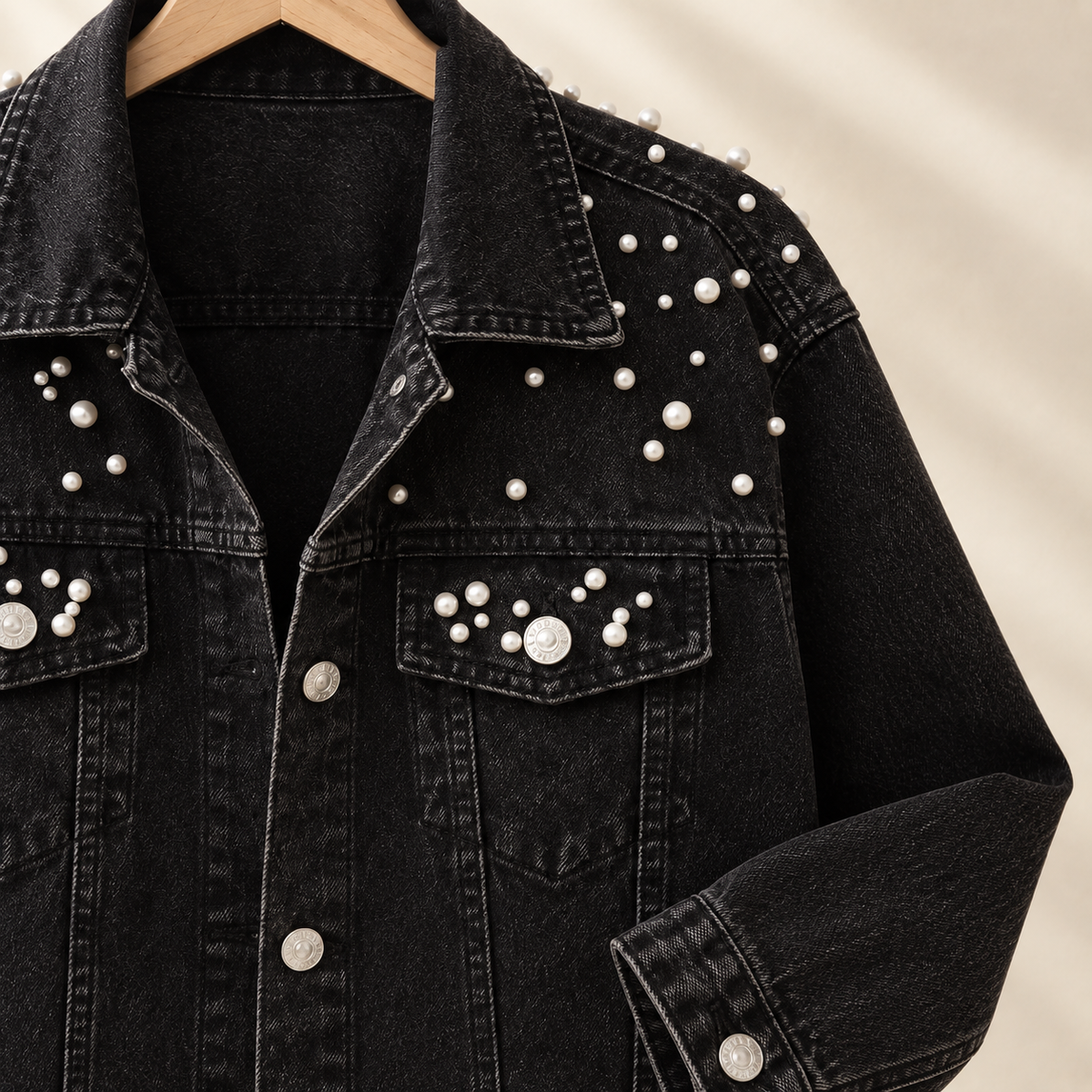 Apolline-Elise Pearl Denim Jacket