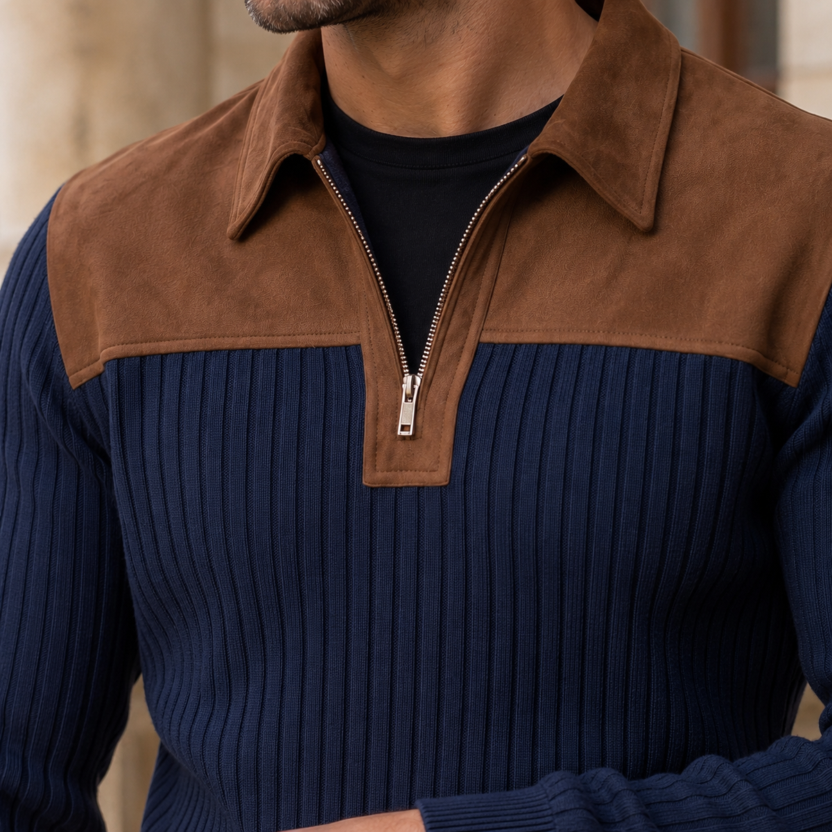 Marcel-Rhys Quarter Zip Sweater