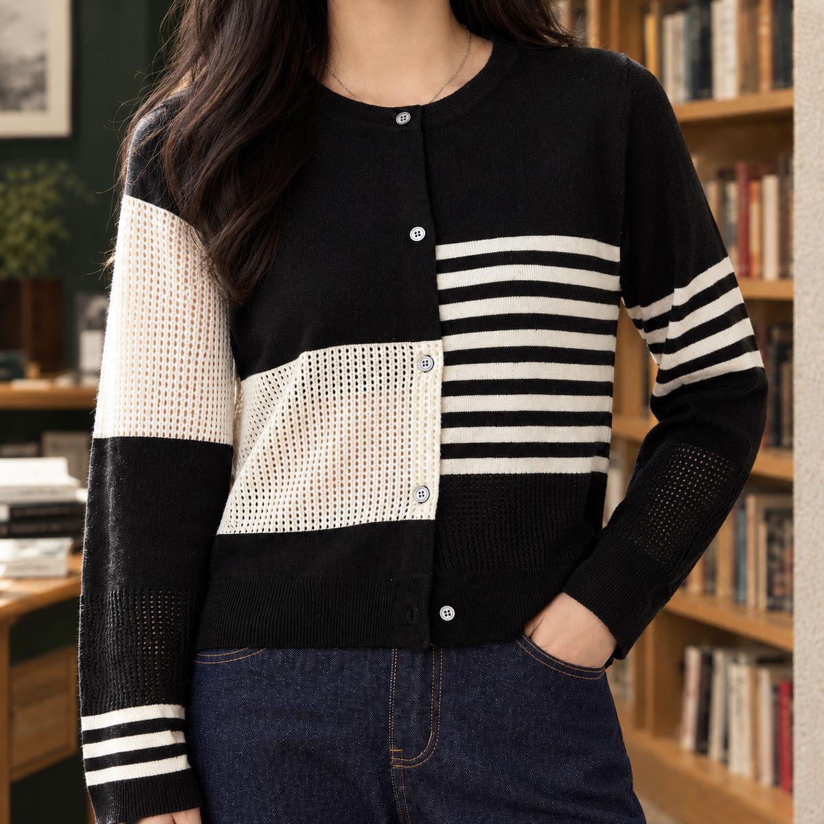 Maxine-Belle Crewneck Cardigan