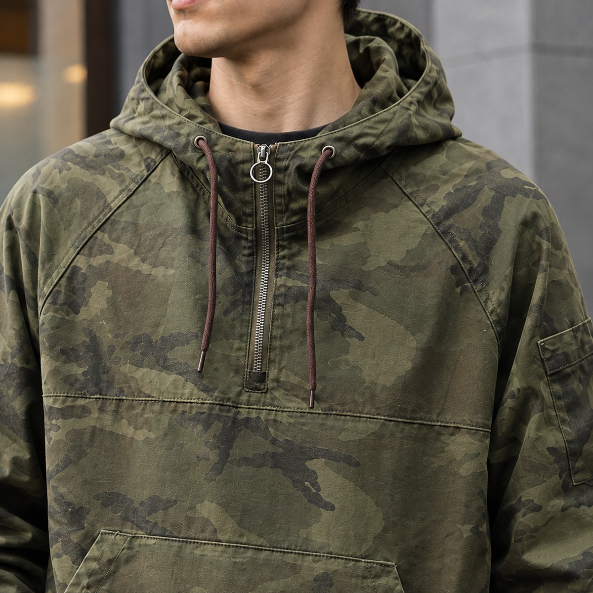 Carter-Grey Camouflage Anorak