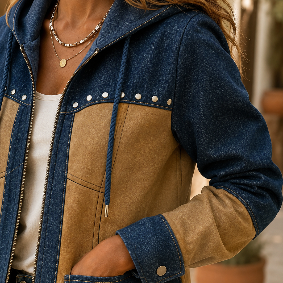 Bianca-Sage Patchwork Jacket