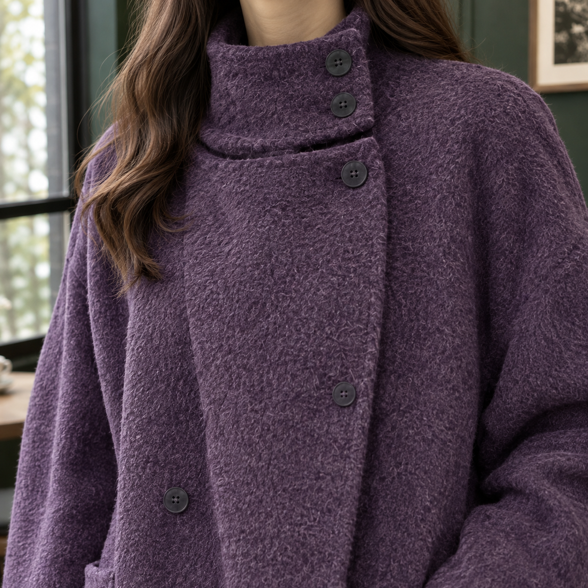 Katrina-Pearl Cashmere-Feel Coat