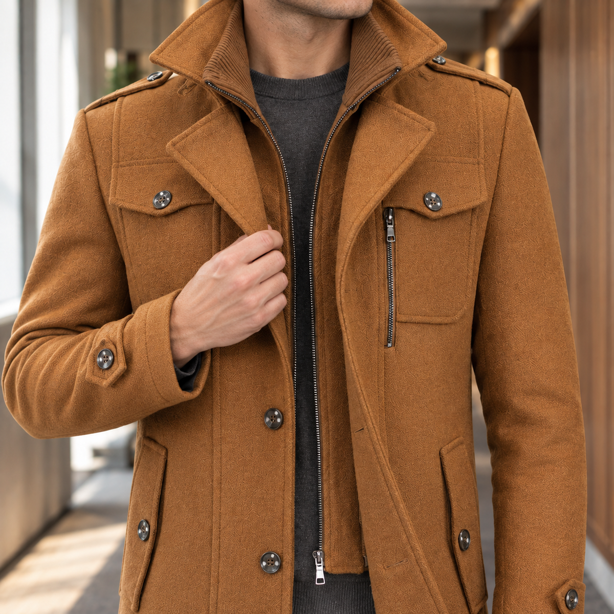 Benjamin Double Collar Coat